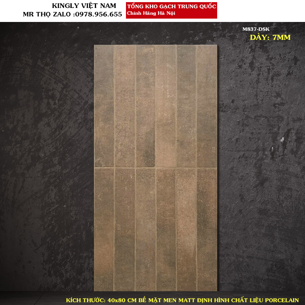 Gạch ốp tường giả cổ 40x80 Trung Quốc M837